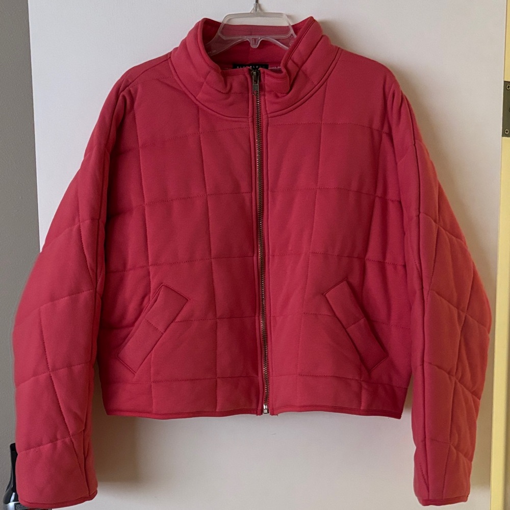 Blue Blush Quilted Pink Zip-Front Puffer Jacket